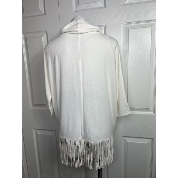 Terre Bleue Cowl Neck Fringe Sweater Size M NEW - Picture 7 of 10